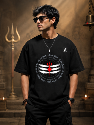 ZX Trends Mahadev Trishul Unisex Cotton T-Shirt Banner